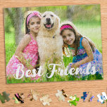 Custom Photo Kids Dog Pet Best Friends Jigsaw Puzzle<br><div class="desc">How sweet is the bond between a child and a dog. Save those special moments with a keepsake puzzle . Add your own photo. A wonderful gift to a child with a photo of there dog or cat. A must have for all pet lovers and dog lovers. COPYRIGHT © 2020...</div>