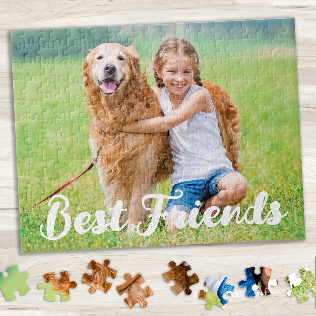 Custom Photo Kids Pet Dog Best Friends Picture Jigsaw Puzzle (Creator Uploaded)