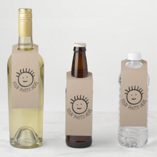 Custom Photo KRAFT BOTTLE HANGER TAGS Template