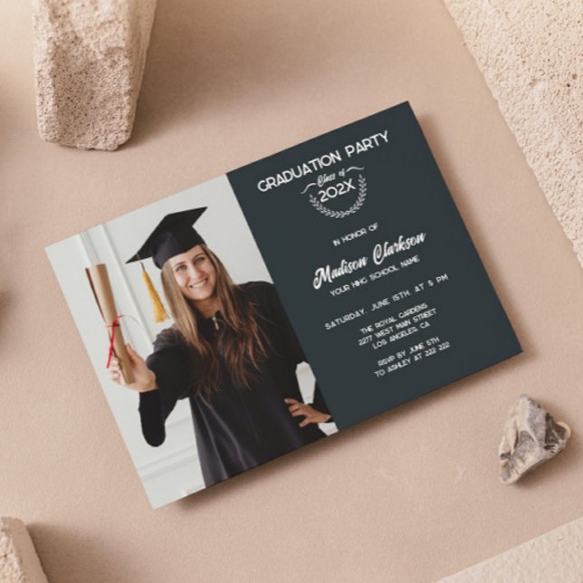 Custom Photo Laurel Graduation  Invitation (Creator Uploaded)