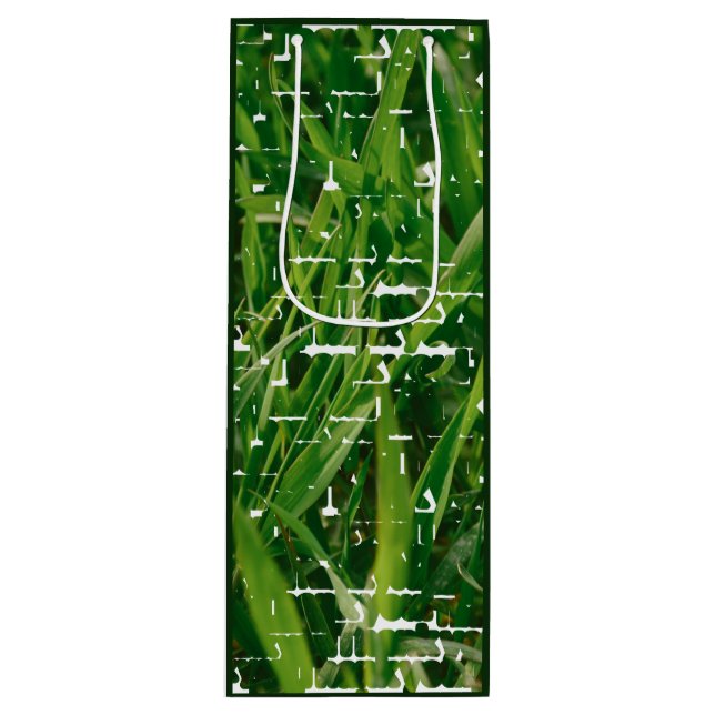 Custom Photo Lawn Care Service Thank you! Wine Gift Bag (Front)