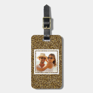 Custom Photo Leopard Fur Luggage Tag