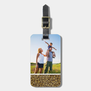 Custom Photo Leopard Fur Luggage Tag