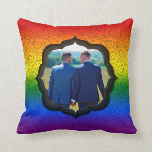 Custom Photo LGBTQ Gay Rainbow Pride Flag Cushion