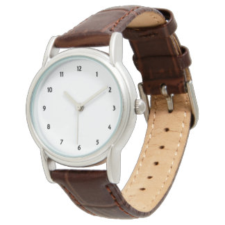 Custom Photo Logo Art Text Classic Brown Leather Watch