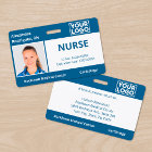 Custom Photo Logo Blue Medical Employee ID
