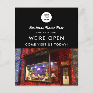 Custom Photo Logo Grand Opening Bakery Shop  Black Flyer