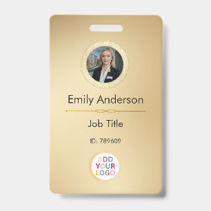 Custom Photo Logo ID Badge for Business Employees