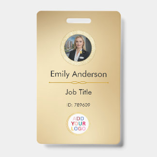 Custom Photo Logo ID Badge for Business Employees