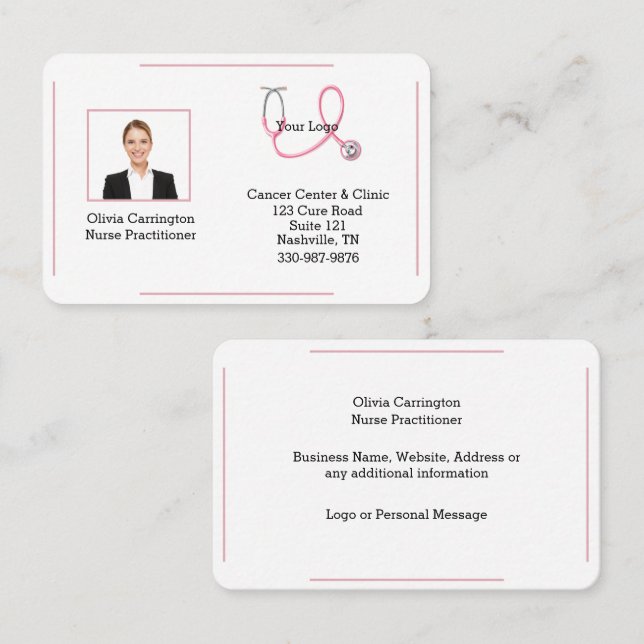 Custom Photo Logo Professional Simple Business Card (Front/Back)
