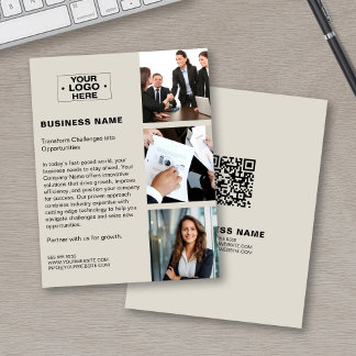 Custom Photo Logo QR Modern Corporate Business Flyer
