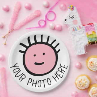 Custom Photo/Logo ROUND Paper Plates - 9" Large