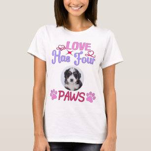 Custom Photo Love Has Four Paws Valentine's Day T-Shirt