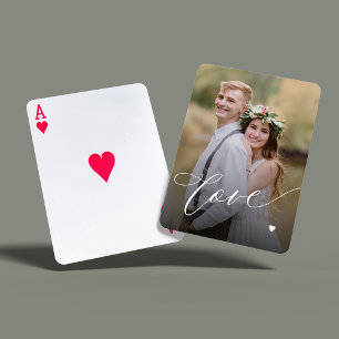 Custom photo love script playing cards