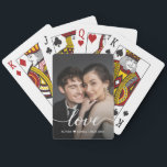 Custom Photo Love script Simple Playing Cards<br><div class="desc">Celebrate your love with these Custom Photo Love Script Playing Cards, the perfect gift for your partner. Featuring a simple yet elegant love script design paired with your cherished photo, this personalised card deck is a heartfelt way to show you care. Ideal for anniversaries, Valentine's Day, or just because, these...</div>
