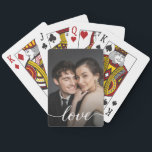 Custom Photo Love script Valentine's day Simple Playing Cards<br><div class="desc">Celebrate your love with these Custom Photo Love Script Playing Cards, the perfect gift for your partner. Featuring a simple yet elegant love script design paired with your cherished photo, this personalised card deck is a heartfelt way to show you care. Ideal for anniversaries, Valentine's Day, or just because, these...</div>