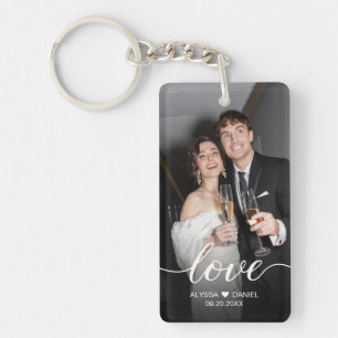 Custom Photo Love script Wedding favours Key Ring