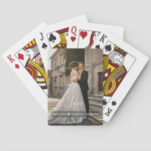Custom Photo Love script Wedding favours Poker Car Playing Cards