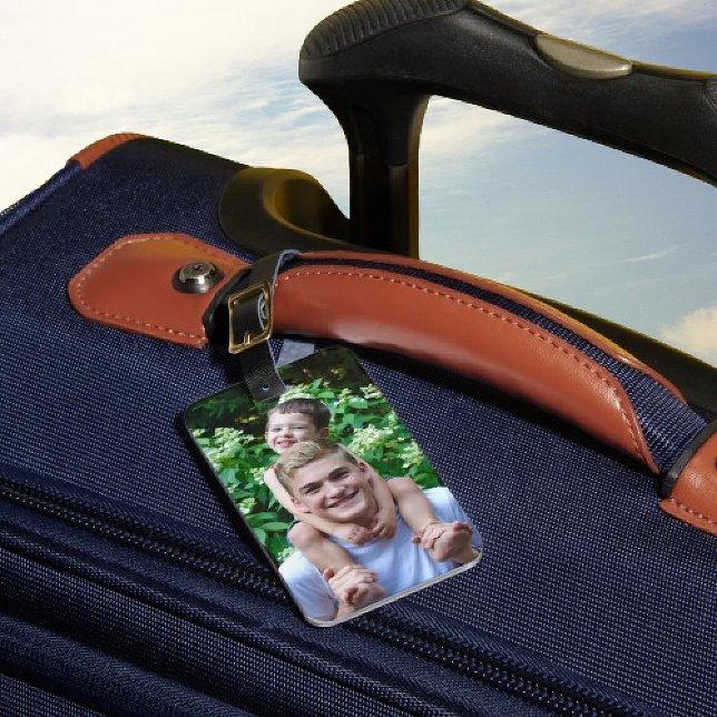 Custom photo luggage tag - editable text & colour (Creator Uploaded)