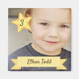 Custom Photo Magnet with Name and Age
