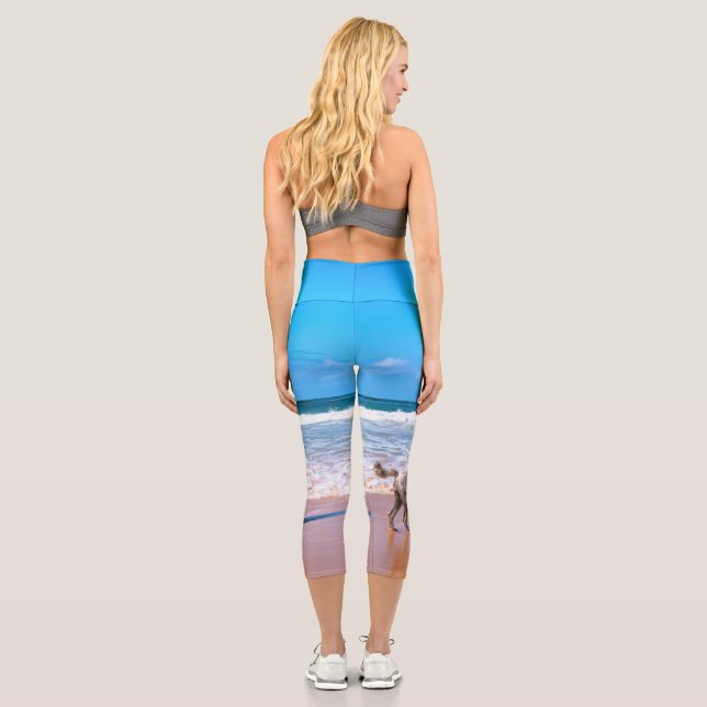 Custom Photo Make Your Own Design - I Love My Pet  Capri Leggings (Back)