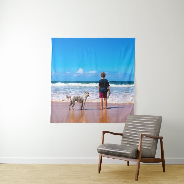 Custom Photo Make Your Own Design - I Love My Pet  Tapestry (In Situ)