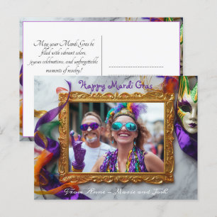 Custom photo Mardi Gras Chaos Frame Postcard
