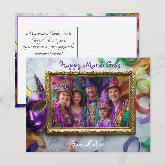 Custom photo Mardi Memories Postcard (Front/Back)