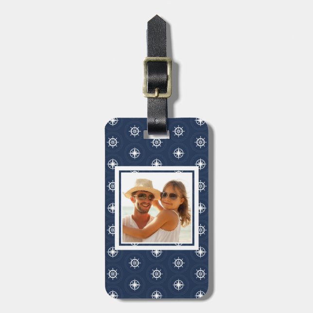 Custom Photo Maritime Tool Pattern Luggage Tag (Front Vertical)