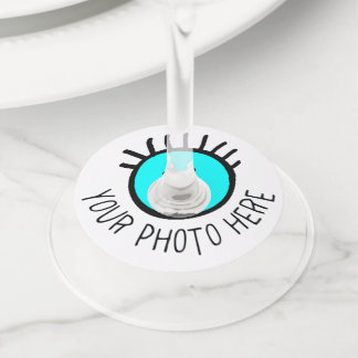 Custom Photo MATTE WINE GLASS TAGS Blank Template