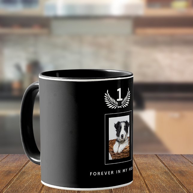 Custom photo memorial dog pet black mug (Creator Uploaded)