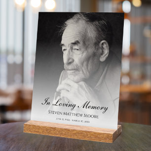 Custom Photo Memorial Funeral Tribute  Acrylic Sign