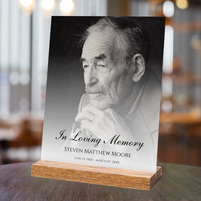 Custom Photo Memorial Funeral Tribute  Acrylic Sign (Photo Memorial Sign)