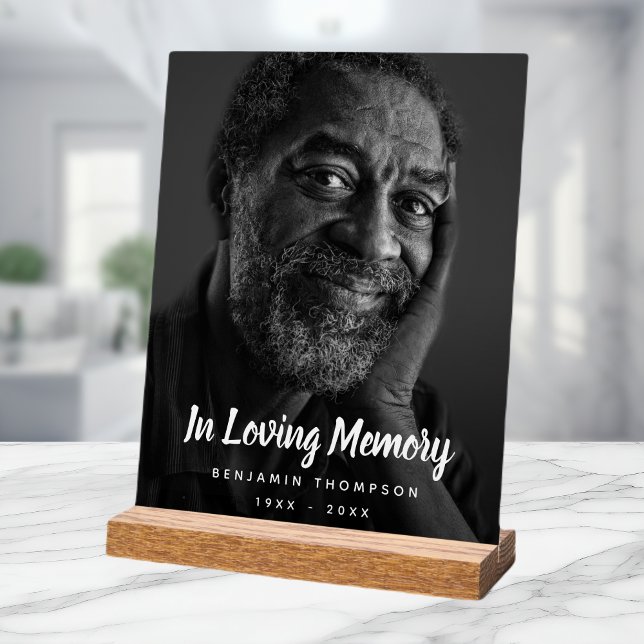 Custom Photo Memorial Funeral Tribute  Acrylic Sign (Photo Memorial Acrylic Sign)