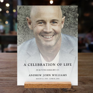 Custom Photo Memorial Funeral Tribute Acrylic Sign