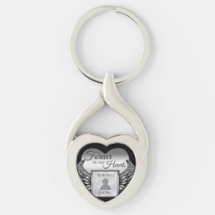 Custom Photo Memorial Heart Keychain