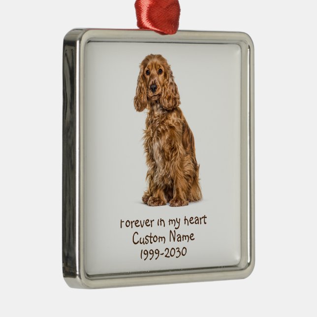Custom Photo Memorial Keepsake  Dog Metal Tree Decoration (Right)