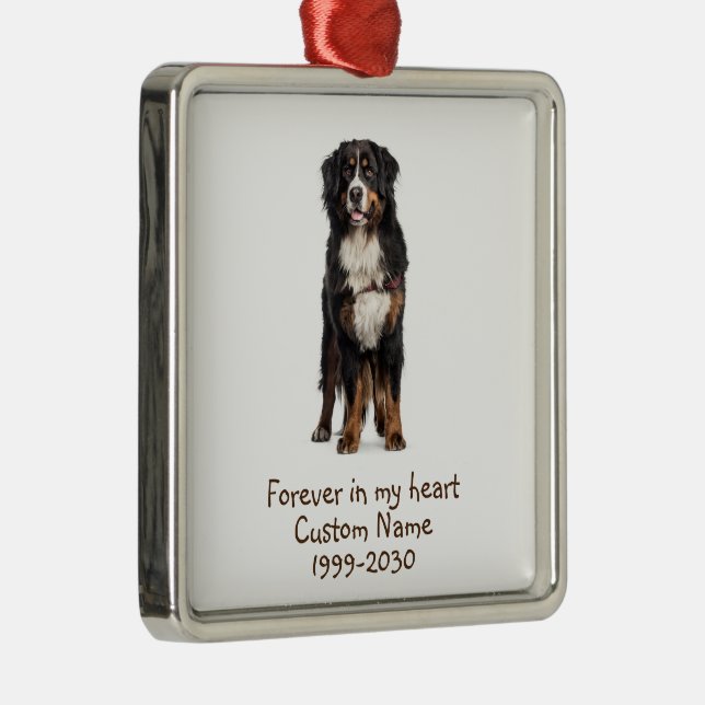 Custom Photo Memorial Keepsake  Dog Metal Tree Decoration (Right)