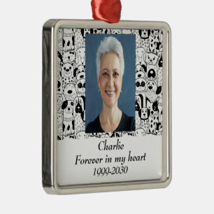 Custom Photo Memorial Keepsake Forever in my Heart Metal Tree Decoration