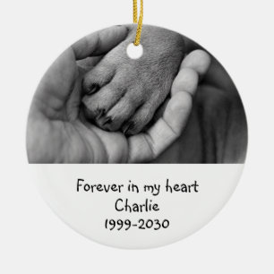 Custom Photo Memorial Keepsake Pet Dog Ceramic Tree Decoration