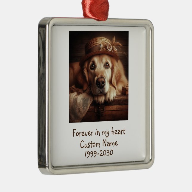Custom Photo Memorial Keepsake Pet Dog   Metal Tree Decoration (Right)
