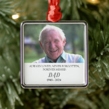 Custom Photo Memorial Ornament, Personalized Photo