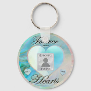 Custom Photo Memorial Oyster Pearl Colors Key Ring