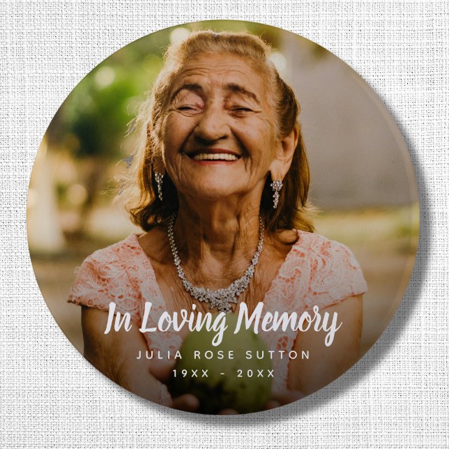 Custom Photo Memorial Tribute Funeral Death 6 Cm Round Badge (Photo Memorial Buttons)