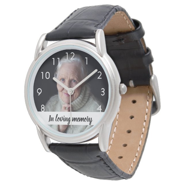 Custom photo memorial wife watch (Angled)