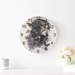 Custom Photo Memories Simple Modern Square Square Large Clock