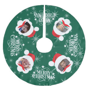 Custom Photo Merry Christmas Brushed Polyester Tre Brushed Polyester Tree Skirt