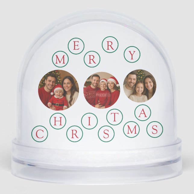 Custom Photo Merry Christmas Snowglobe (Front)