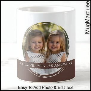Custom Photo & Message White & Brown C33 Memory Coffee Mug