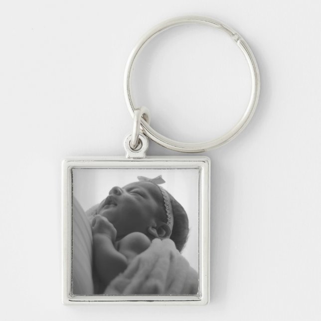  Custom Photo Metal Square Charm Key Ring (Front)
